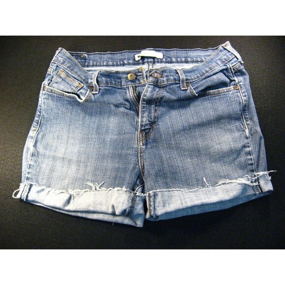 LEVIS 515 Womens CUTOFF JEAN SHORTS Tag 14 Denim Blue - Picture 1 of 9